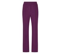 Chinohose GOLDNER "Kurzgröße Weite Stoffhose VERA mit Biesen", Damen, Gr. 22, K-Gr, pink (beere), Obermaterial: 50% Polyamid PA. 45% Viskose CV. 5% Elasthan EL., weit, Hosen Chinohose, Verdeckte Reißv