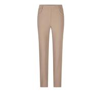 Chinohose GOLDNER "Schmale Stretchhose LOUISA, knöchellang", Damen, Gr. 46, N-Gr, beige, Obermaterial: 95% Polyamid PA. 5% Elasthan EL., Modisch, normal, Hosen Chinohose, angedeutete Reißverschlussver