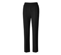 Chinohose GOLDNER "Weite Stoffhose VERA mit Biesen", Damen, Gr. 38, N-Gr, schwarz, Obermaterial: 50% Polyamid PA. 45% Viskose CV. 5% Elasthan EL., weit, Hosen Chinohose, Verdeckte Reißverschluss Optik