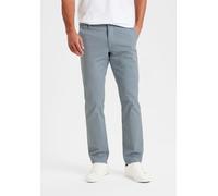 Chinohose H.I.S "regular-fit", Damen, Gr. 33, Länge 32, blau (graublau), Web, Obermaterial: 98% Baumwolle, 2% Elasthan, unifarben, straight fit lang, Hosen Chinohose, lange Hose, aus elastischer Baumw