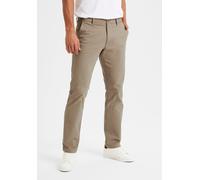 Chinohose H.I.S "regular-fit", Damen, Gr. 32, Länge 34, beige, Web, Obermaterial: 98% Baumwolle, 2% Elasthan, unifarben, straight fit lang, Hosen Chinohose, lange Hose, aus elastischer Baumwoll-Qualit