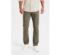 Chinohose H.I.S "regular-fit", Damen, Gr. 36, Länge 32, grün (khaki), Web, Obermaterial: 98% Baumwolle, 2% Elasthan, unifarben, straight fit lang, Hosen Chinohose, lange Hose, aus elastischer Baumwoll