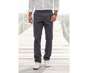 Chinohose H.I.S "regular-fit", Herren, Gr. 36, Länge 32, grau (anthrazit), Web, Obermaterial: 98% Baumwolle, 2% Elasthan, unifarben, straight fit lang, Hosen Chinohose, lange Hose, aus elastischer Bau