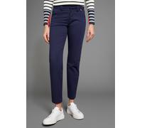 Chinohose HECHTER PARIS, Damen, Gr. 42, N-Gr, blau (marine), Web, Obermaterial: 98% Baumwolle, 2% Elasthan, unifarben, normal lang, Hosen Chinohose, im geraden Schnitt (32841845-42) marine