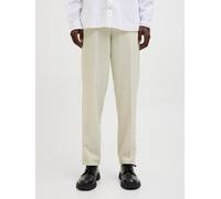 Chinohose JACK & JONES "JPSTACE LEO CHINO NOOS", Herren, Gr. 31, Länge 34, gelb (moonbeam), Web, Obermaterial: 76% Polyester, 17% Viskose, 7% Elasthan, unifarben, regular fit normal, Hosen Chinohose (