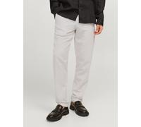 Chinohose JACK & JONES "JPSTACE SUMMER CHINO PANT SN", Herren, Gr. 36, Länge 32, crockery detail:melange, Web, Obermaterial: 74% Baumwolle, 26% Leinen, meliert, slim fit knöchellang, Hosen Chinohose,