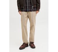 Chinohose JACK & JONES "JPSTKANE HANK CHINO BF", Herren, Gr. 34, Länge 32, crockery, Web, Obermaterial: 73% Baumwolle, 24% Polyester, 3% Elasthan, unifarben, relaxed fit knöchellang, Hosen Chinohose (