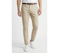 JACK & JONES Slim Fit Stoffhose mit abnehmbaren Gürtel Modell 'Marco' in Beige, Größe 30/34