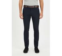 Chinohose JACK & JONES "JPSTMARCO FRANCO CHINO W BELT", Herren, Gr. 30, Länge 30, blau (schwarz navy), Web, Obermaterial: 98% Baumwolle, 2% Elasthan, unifarben, slim fit knöchellang, Hosen Chinohose (