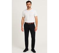 Chinohose JACK & JONES "JPSTMARCO FRANCO CHINO W BELT", Herren, Gr. 33, Länge 32, schwarz, Web, Obermaterial: 98% Baumwolle, 2% Elasthan, unifarben, slim fit knöchellang, Hosen Chinohose (48190248-33)