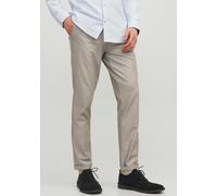Chinohose JACK & JONES "MARCO - Chinohose mit Stretchanteil und Komfort", Herren, Gr. 30, Länge 32, beige, Web, Obermaterial: 68% Polyester, 29% Viskose, 3% Elasthan, unifarben, slim fit normal, Hosen