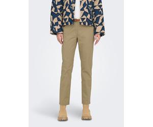 Chinohose JDY "JDYCHICAGO MW BELTED CHINO PANTS PNT DIA", Damen, Gr. L (40), Länge 32, travertine, Web, Obermaterial: 98% Baumwolle, 2% Elasthan, unifarben, regular fit knöchellang, Hosen Chinohose (4