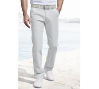 Chinohose JOHN DEVIN "regular-fit", Herren, Gr. 32, Länge 30, grau (hellgrau), Web, Obermaterial: 98% Baumwolle, 2% Elasthan, unifarben, regular fit lang, Hosen Chinohose, aus elastischer Baumwoll-Qua
