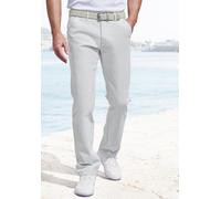 Chinohose JOHN DEVIN "regular-fit", Herren, Gr. 33, Länge 34, grau (hellgrau), Web, Obermaterial: 98% Baumwolle, 2% Elasthan, unifarben, regular fit lang, Hosen Chinohose, aus elastischer Baumwoll-Qua