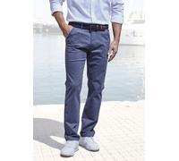 Chinohose JOHN DEVIN "regular-fit", Herren, Gr. 34, Länge 32, blau, Web, Obermaterial: 98% Baumwolle, 2% Elasthan, unifarben, regular fit lang, Hosen Chinohose, aus elastischer Baumwoll-Qualität (1537