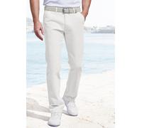 Chinohose JOHN DEVIN "- lange Hose in Regular-fit", Herren, Gr. 36, Länge 32, grau (hellgrau), Web, Obermaterial: 98% Baumwolle, 2% Elasthan, unifarben, regular fit lang, Hosen Chinohose, aus elastisc