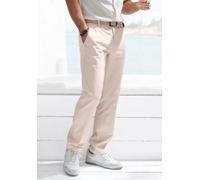 Chinohose JOHN DEVIN "regular-fit, lange Oxford Hose", Damen, Gr. 34, Länge 30, beige, Web, Obermaterial: 98% Baumwolle, 2% Elasthan, unifarben, regular fit lang, Hosen Chinohose, aus elastischer Baum