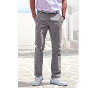 Chinohose JOHN DEVIN "regular-fit, lange Oxford Hose", Damen, Gr. 36, Länge 32, grau, Web, Obermaterial: 98% Baumwolle, 2% Elasthan, unifarben, regular fit lang, Hosen Chinohose, aus elastischer Baumw