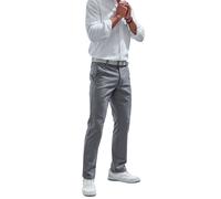 Chinohose JOHN DEVIN "regular-fit, lange Oxford Hose", Damen, Gr. 38, Länge 34, grau, Web, Obermaterial: 98% Baumwolle, 2% Elasthan, unifarben, regular fit lang, Hosen Chinohose, aus elastischer Baumw