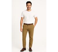 Chinohose "JPSTMARCO FRANCO CHINO W BELT PLS", Herren, Gr. 44 (5XL), Länge 32, braun (elmwood), Web, Obermaterial: 98% Baumwolle, 2% Elasthan, JACK & JONES PLUSSIZE, unifarben, slim fit knöchellang, H