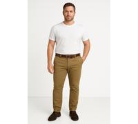 Chinohose "JPSTMARCO FRANCO CHINO W BELT PLS", Herren, Gr. 46 (6XL), Länge 34, braun (elmwood), Web, Obermaterial: 98% Baumwolle, 2% Elasthan, JACK & JONES PLUSSIZE, unifarben, slim fit knöchellang, H