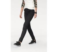 Chinohose KANGAROOS, Damen, Gr. 42, N-Gr, schwarz, Web, Obermaterial: 98% Baumwolle, 2% Elasthan, unifarben, gerade, unten schmal lang, Hosen Hose Chinohose, in schmaler Form, mit Kordel zu binden (20