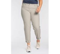Chinohose KJBRAND "Betty Chino", Damen, Gr. 52 (26), K-Gr, beige, Web, Obermaterial: 60% Baumwolle, 37% Polyamid, 3% Elasthan, bequem knöchellang, Hosen Chinohose, mit Komfortbund (73245834-52) beige
