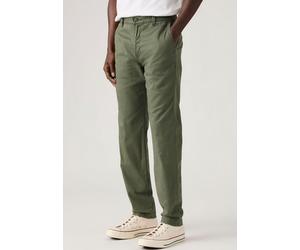 Chinohose LEVI'S "Chino Taper", Herren, Gr. 38, Länge 32, grün (kambaba cotton linen), Web, Obermaterial: 64% Baumwolle, 28% Leinen, 6% Elastomultiester, 2% Elasthan, gerade, unten schmal knöchellang,