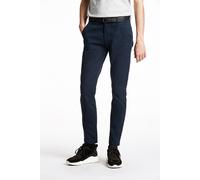 Chinohose LINDBERGH, Herren, Gr. 36, Länge 32, blau (navy), Stoff, Obermaterial: 98% Baumwolle, 2% Elasthan, slim fit normal, Hosen Chinohose, mit Gürtel und Stretch (85202633-36) navy