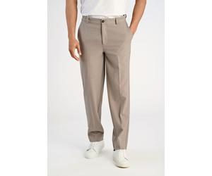 Chinohose LINDBERGH, Herren, Gr. L, N-Gr, stone mel, Web, Obermaterial: 67% Polyester, 30% Viskose, 3% Elasthan, meliert, unifarben, bequem lang, Hosen Chinohose, mit Bundfalte und Stretch (84983439-L