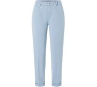 Chinohose MAC "CHINO turn up", Damen, Gr. 44, N-Gr, cashmere blau ppt, Web, Obermaterial: 97% Baumwolle, 3% Elasthan, unifarben, slim fit knöchelfrei, Hosen Chinohose, mit dezentem Glanz, elegant und