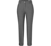Chinohose MAC "CHINO turn up", Damen, Gr. 44, N-Gr, grau (anthrazit stripes), Web, Obermaterial: 66% Polyester, 28% Viskose, 6% Elasthan, gerade, unten schmal 7/8-Länge, Hosen Chinohose (76823658-44)