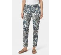 Chinohose MAC "CHINO turn up", Damen, Gr. 44, N-Gr, jungle print, Web, Obermaterial: 96% Baumwolle, 4% Elasthan, slim fit knöchelfrei, Hosen Chinohose, mit dezentem Glanz, elegant und sportiv zugleich