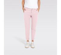 Chinohose MAC "CHINO turn up", Damen, Gr. 46, N-Gr, pink (cotton candy pink ppt), Web, Obermaterial: 97% Baumwolle, 3% Elasthan, unifarben, slim fit knöchelfrei, Hosen Chinohose, mit dezentem Glanz, e