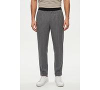 Chinohose MAC, Herren, Gr. 42, N-Gr, grau (flannel meol), Web, Obermaterial: 68% Polyester, 28% Viskose, 4% Elasthan, meliert, bequem lang, Hosen Chinohose, mit gehäkeltem Gummizug (45594148-42) flann