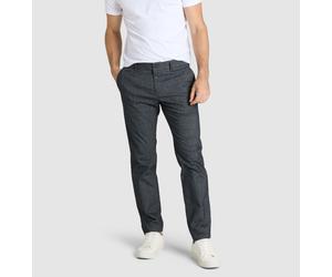 Chinohose MAC "Lennox", Herren, Gr. 34, Länge 30, blau (midnight blau printed), Web, Obermaterial: 50% Baumwolle, 33% Polyester, 15% Viskose, 2% Elasthan, Basic schmal lang, Hosen Chinohose, aus elast