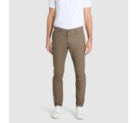 Chinohose MAC "Lennox", Herren, Gr. 36, Länge 34, braun (clay printed), Web, Obermaterial: 50% Baumwolle, 33% Polyester, 15% Viskose, 2% Elasthan, Basic schmal lang, Hosen Chinohose, aus elastischer B