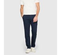 Chinohose MAC "Lennox Sport", Herren, Gr. 32, Länge 34, nautic blau, Web, Obermaterial: 50% Leinen, 32% Polyester, 16% Viskose, 2% Elasthan, lang, Hosen Chinohose, Leinenstruktur (97757103-32) nautic