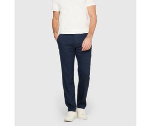 Chinohose MAC "Lennox Sport", Herren, Gr. 34, Länge 34, nautic blau, Web, Obermaterial: 50% Leinen, 32% Polyester, 16% Viskose, 2% Elasthan, lang, Hosen Chinohose, Leinenstruktur (97757103-34) nautic