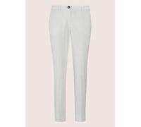 Chinohose MADELEINE "Chino-Hose Moderne Hose mit Bügelfalten, Stretch", Damen, Gr. 48, N + K Gr, weiß (perlweiß), Obermaterial: 98% Baumwolle CO (CMIA). 2% Elasthan EL., Modern, normal, Hosen Chinohos