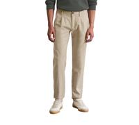 Chinohose MARC O'POLO "aus Bio-Baumwoll-Mix", Herren, Gr. 33, Länge 32, bunt (medium beige), Obermaterial: 99% Baumwolle, 1% Elasthan, gemustert, figurbetont normal, Hosen Chinohose (94710833-33) medi