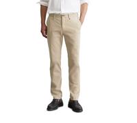 Chinohose MARC O'POLO "aus Bio-Baumwoll-Twill", Herren, Gr. 29, Länge 34, beige (soybean), Obermaterial: 97% Baumwolle, 3% Elasthan, unifarben, slim fit normal, Hosen Chinohose (13417861-29) soybean