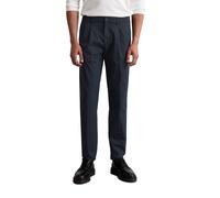 Chinohose MARC O'POLO "aus Bio-Baumwoll-Twill-Stretch", Herren, Gr. 33, Länge 32, schwarz navy, Obermaterial: 98% Baumwolle, 2% Elasthan, unifarben, gerade, unten schmal normal, Hosen Chinohose (73005