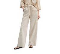 Chinohose MARC O'POLO "aus Bio-Baumwolle-TENCEL™ Lyocell-Leinen-Mix", Damen, Gr. 40, Normalgrößen, grau silk, Twill, Obermaterial: 54% Baumwolle, 23% Lyocell, 23% Leinen, unifarben, kurz, Hosen Chinoh