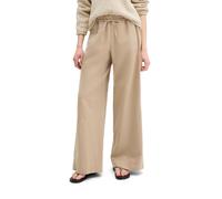 Chinohose MARC O'POLO "aus Bio-Baumwolle-TENCEL™ Lyocell-Leinen-Mix", Damen, Gr. 42, Normalgrößen, earthy taupe, Twill, Obermaterial: 54% Baumwolle, 23% Lyocell, 23% Leinen, unifarben, loose fit kurz,