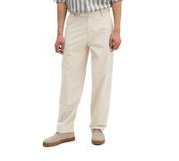 Chinohose MARC O'POLO "aus Bio-Bauwoll-Stretch-Satin", Herren, Gr. 31, Länge 30, beige (grau silk), Obermaterial: 99% Baumwolle, 1% Elasthan, unifarben, relaxed fit normal, Hosen Chinohose (37641950-3