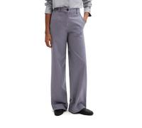 Chinohose MARC O'POLO "aus Brushed Cotton Twill", Damen, Gr. 44, Normalgrößen, grau (blau graphite), Twill, Obermaterial: 56% Baumwolle, 41% Lyocell, 3% Elasthan, unifarben, lang, Hosen Chinohose (341