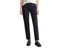 Chinohose MARC O'POLO "aus elastischem Baumwoll-Twill", Damen, Gr. 42, Normalgrößen, blau (thunder blau), Twill, Obermaterial: 97% Baumwolle, 3% Elasthan, unifarben, regular fit kurz, Hosen Chinohose