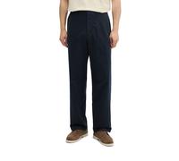 Chinohose MARC O'POLO "aus elastischem Bio-Baumwollsatin", Herren, Gr. 32, Länge 32, schwarz navy, Obermaterial: 99% Baumwolle, 1% Elasthan, unifarben, loose fit normal, Hosen Chinohose (13703949-32)