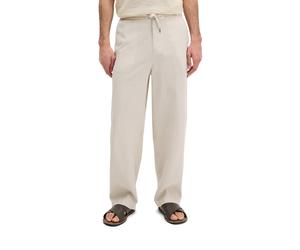 Chinohose MARC O'POLO "aus feinem Leinen", Herren, Gr. 33, Länge 32, grau silk, Obermaterial: 100% Leinen, unifarben, loose fit normal, Hosen Chinohose (30202664-33) grau silk